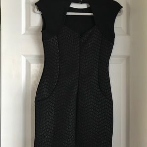 Black dress, knee length